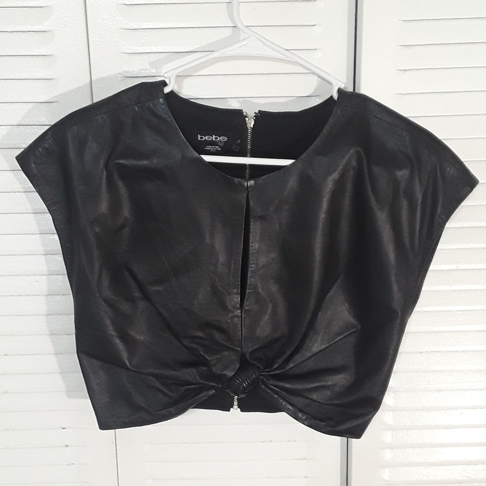 Bebe black crop top